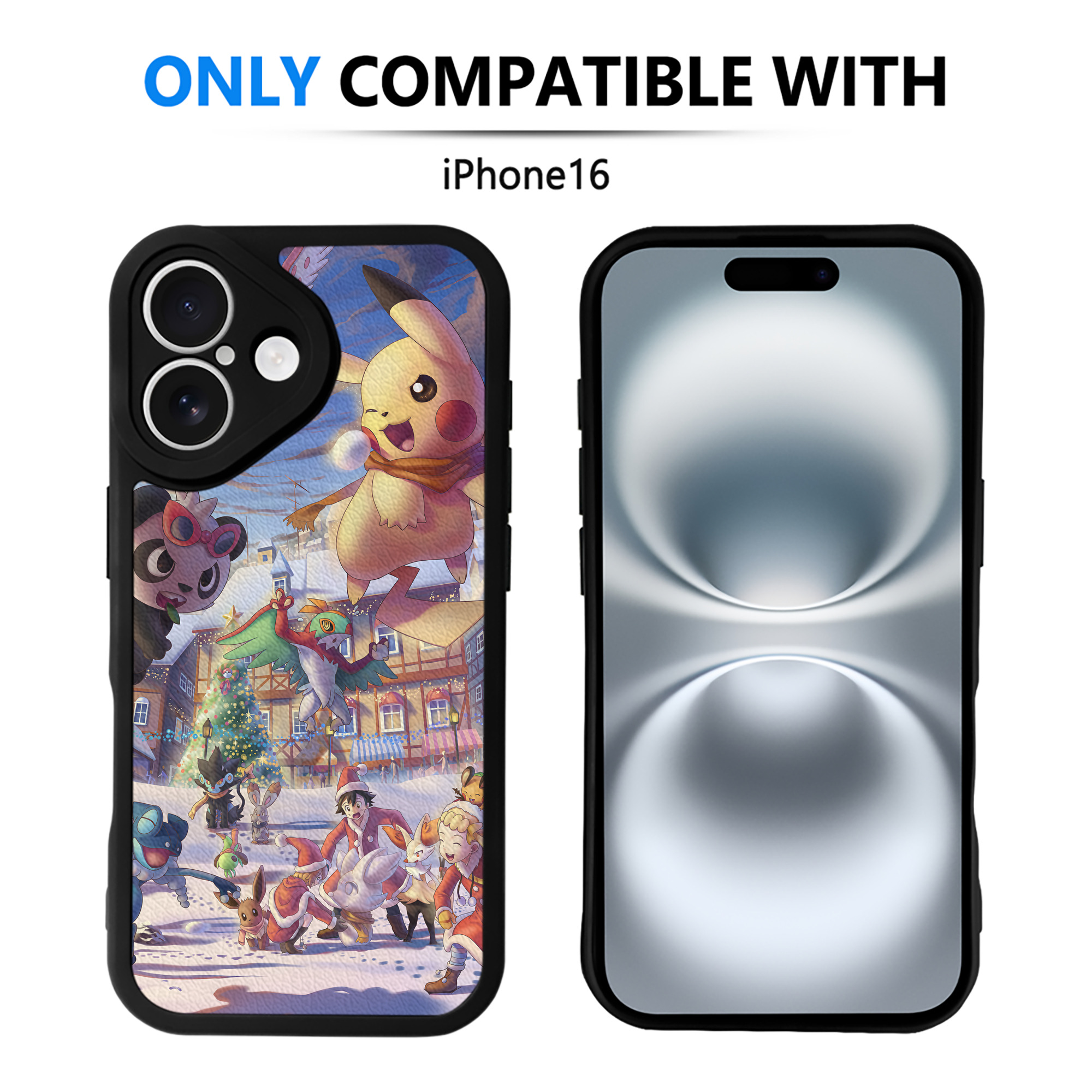 （画像用） ポケットモンスター Pokémon 【iPhone 16シリーズ対応】シリコンスマホケース（レザー調） 材質：シリコン